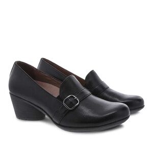 Dansko Black Rosalie Heeled Loafers with Classic Slip-On Design Size 12